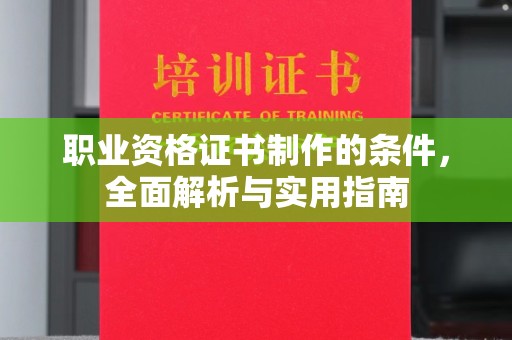 宝应职业资格证书制作的条件，全面解析与实用指南